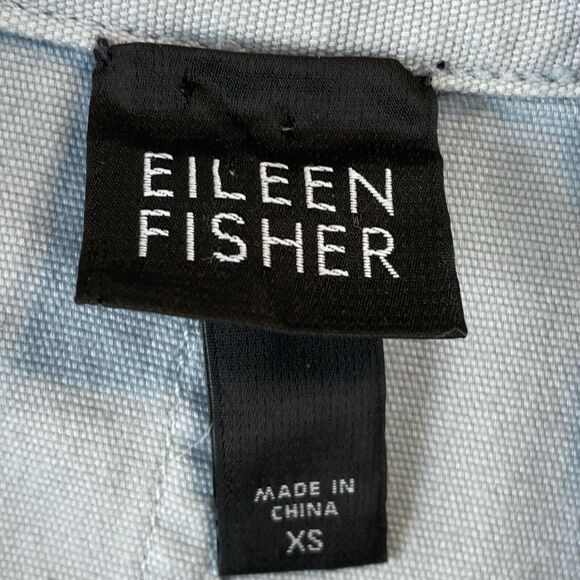 Eileen Fisher Organic Cotton Blue Jacket With Button Pockets Women’s XS - Picture 7 of 8